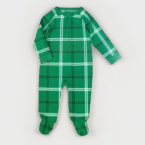 Wondershop Infant Baby Green Plaid Cozy Comfy One Piece Footed Zip Pajamas NEW! - Picture 7 of 7
